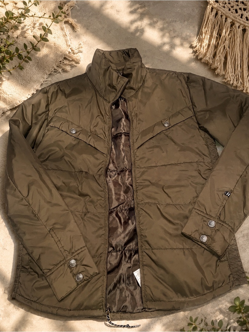 Billabong Women's Olive Lightweight Puffer Jacket